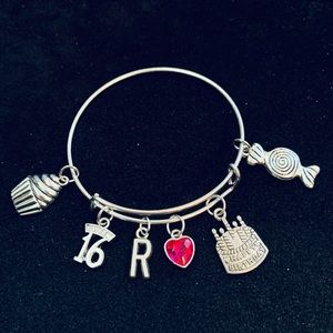 “Sweet 16” personalized bangle bracelet
